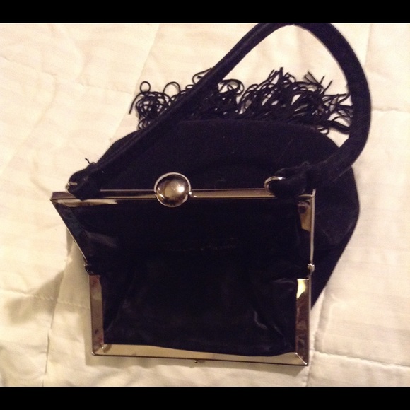 LOVELY BOHO BLACK EVENING BAG - Picture 3 of 8